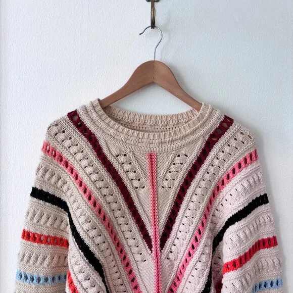 Callahan Kasey Crewneck Sweater in Ivory Multi Stripe - Picture 4 of 7